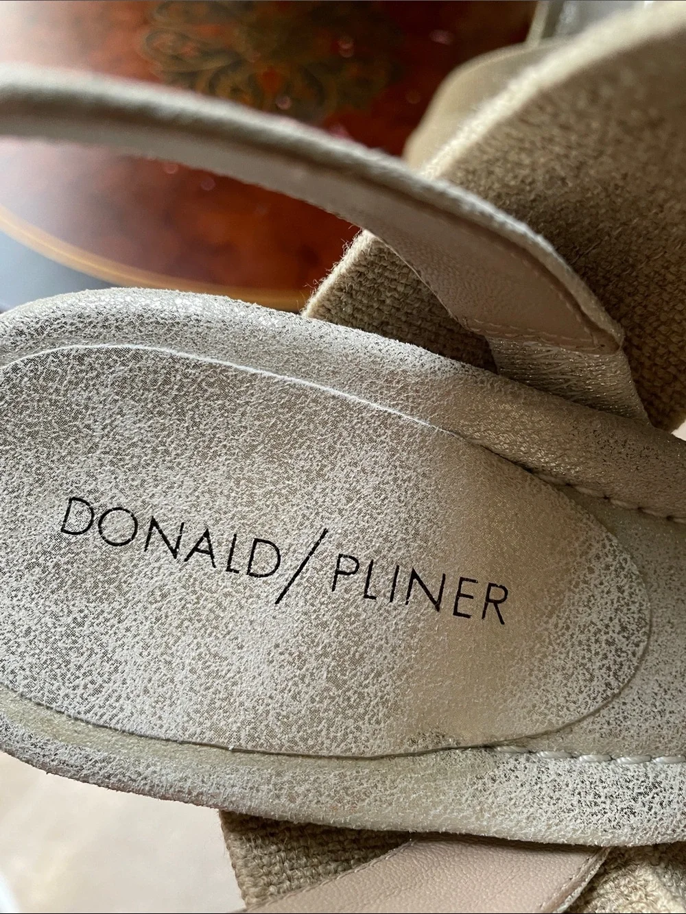 Donald J. Pliner Taupe Strappy Slingback Sandals